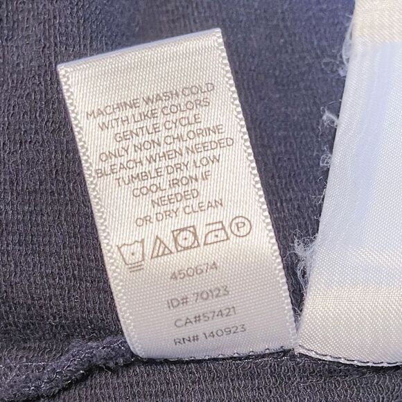 LOFT Navy Blue Embroidered Floral Bell Sleeve Knee Length Dress Size Medium - Picture 6 of 7